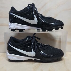 Nike MVP Keystone Kids 3.5 Y Baseball Cleats Black White Softball Shoes